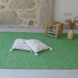 Large Handwoven Green Rug 4.6x6.6 Feet, Living Room Rug, Area Bohemian Decor, Boho Bedroom Carpet, Tapis De Salon Vert - thumbnail 3