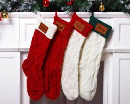 2026 Personalized Christmas Xmas Family Name Stockings, Knit Holiday Stockings Gifts