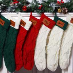 2026 Personalized Christmas Xmas Family Name Stockings, Knit Holiday Stockings Gifts - thumbnail 3