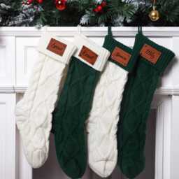 2026 Personalized Christmas Xmas Family Name Stockings, Knit Holiday Stockings Gifts - thumbnail 2