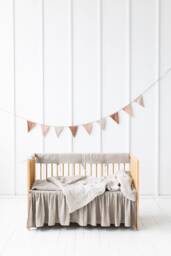 Two Sided Linen Duvet Cover, Toddler & Baby Organic Bedding Pillowcase, Natural Slipcover, Kids Bedding