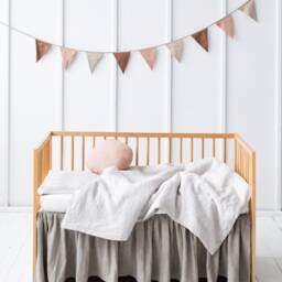 Two Sided Linen Duvet Cover, Toddler & Baby Organic Bedding Pillowcase, Natural Slipcover, Kids Bedding - thumbnail 2
