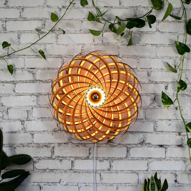 Designer Wall Lamp Made Of Cherry Wood. Handmade Wooden From Cologne Studio - image 1