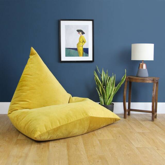 Designer Velvet Tri-Gamer Bean Bag Chair, Handmade in The Uk, Beans Included - image 1