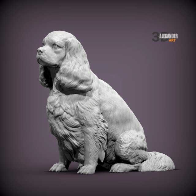 3D Printed Cavalier King Charles Spaniel Home Decor For Dog Lover, Memorial, Keepsake - image 1