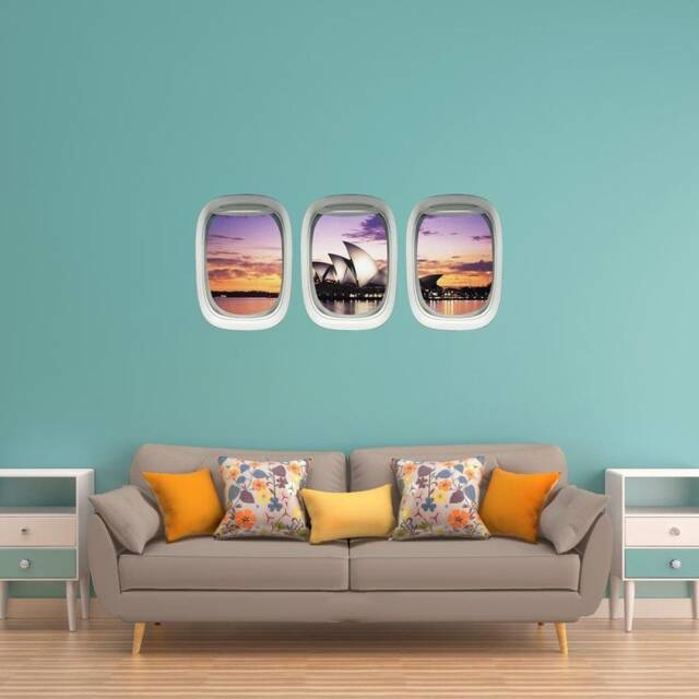 Aviation Window Sticker - Airplane Decal, Sydney Opera House Wall Art Vwaq-Ppw24 - image 1