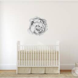 Black & White Peony #5 Removable Wall Decal Individual Blooming Peonies Baby Girl Room Nursery Decor - Customize Your Own Sticker Set - thumbnail 2
