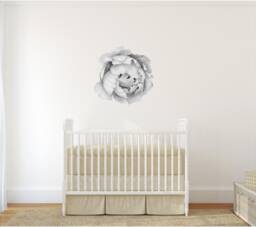 Black & White Peony #5 Removable Wall Decal Individual Blooming Peonies Baby Girl Room Nursery Decor - Customize Your Own Sticker Set