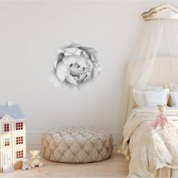 Black & White Peony #5 Removable Wall Decal Individual Blooming Peonies Baby Girl Room Nursery Decor - Customize Your Own Sticker Set - thumbnail 3
