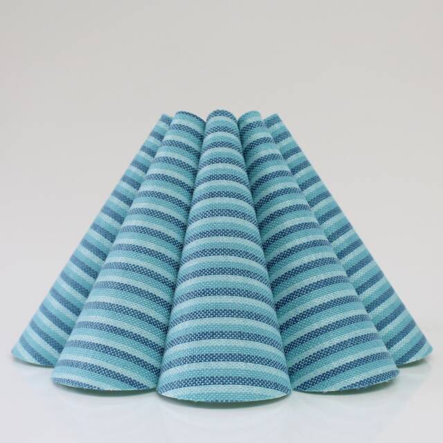 Handmade Lake Blue Striped Lampshade Fabric & Acrylic, Custom Made, -89# - image 1