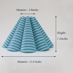 Handmade Lake Blue Striped Lampshade Fabric & Acrylic, Custom Made, -89# - thumbnail 2