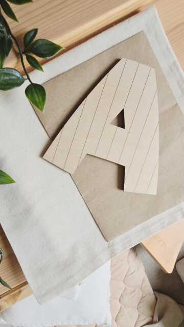 Wooden Wall Art Letter - Striped Name Sign Kids Room - image 1