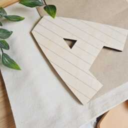 Wooden Wall Art Letter - Striped Name Sign Kids Room - thumbnail 2