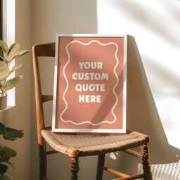 Custom Quote Print - Personalised Text Saying Phrase Song Lyrics Poster Wavy Line Trendy Decor Gift Retro Typography Wall Art Unframed - thumbnail 3
