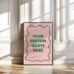 Custom Quote Print - Personalised Text Saying Phrase Song Lyrics Poster Wavy Line Trendy Decor Gift Retro Typography Wall Art Unframed - thumbnail 2