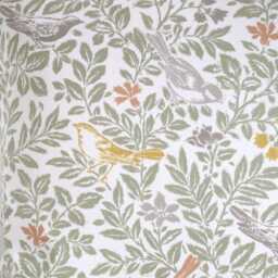 Birds in Trees Cotton Cushion Cover - Nature Print Pillow Woodland Colours - thumbnail 3