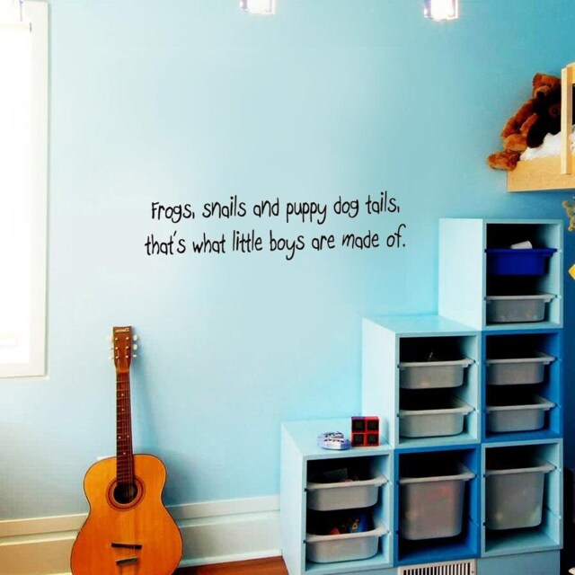 Frogs Snails & Puppy Dog Tails, That's What Little Boys Are Made Of Large Nursery Wall Decals Vinyl Quote Decor - Vwaq - image 1