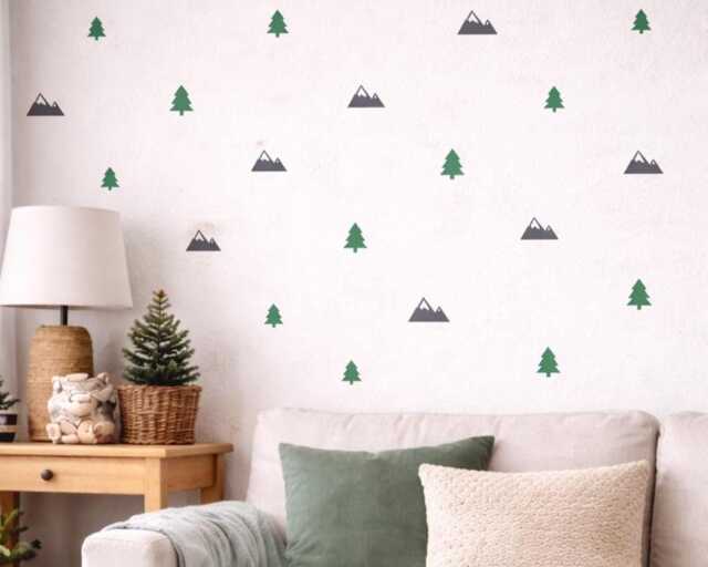 Mountain Wall Decals/ Stickers/ Mountains Pattern/ Vinyl Decal/ Mountains/ Nursery/ Free Shipping - image 1