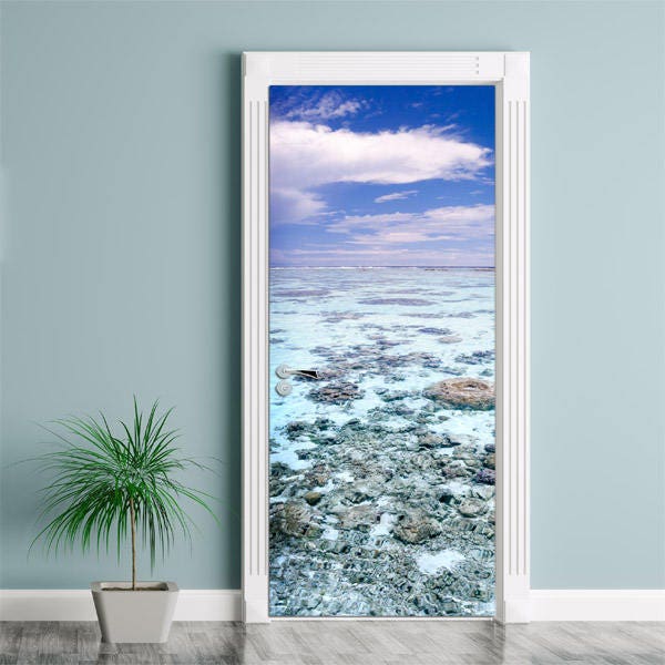 Sea View Door Sticker, Wallpaper, Mural, Nature Wall Living Room Bedroom Home Decor, Decor Mural