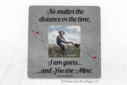 Personalized Long Distance Photo Frame Boyfriend Girlfriend Gift - thumbnail 1