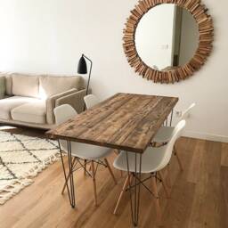 Rustika Dining Table, Authentic Reclaimed Wood On Hairpin Legs, Customisable, Reclaimed Collection - thumbnail 2
