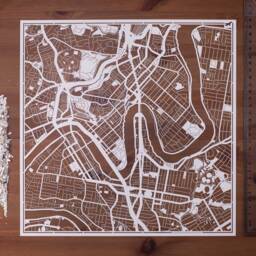 Sydney /Brisbane Paper Cut Map 12??12 In. Art Ideal Gifts - thumbnail 3