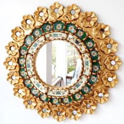 "Peruvian Mirrors ""Pink Green 40cm"