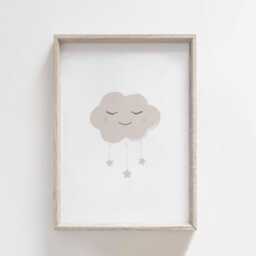 Neutral Moon Stars Cloud Prints - Set Of 3, Beige Nursery, Baby Print, Nursery Prints, Wall Art, Gender Baby, Kids Bedroom - thumbnail 2
