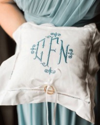 Monogrammed Ring Bearer Pillow - thumbnail 1