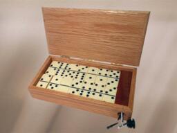 19. Dominoes Box W/Cribbage Board Scoring