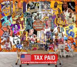 Basketball Legends Wallpaper Mural, Peel & Stick Boys Room Decor - thumbnail 1