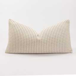 Cotton Linen Throw Pillow Cover, Olive Green & Cream, Farmhouse Cushion