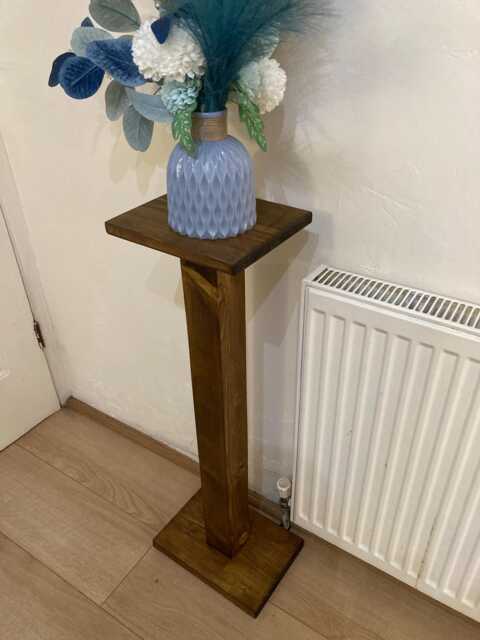 Tall Wooden Freestand Pedestal, Plant Stand Display Shelf, Livingroom Lamp Stand, Office & Home Decor, Handmade in UK - image 1