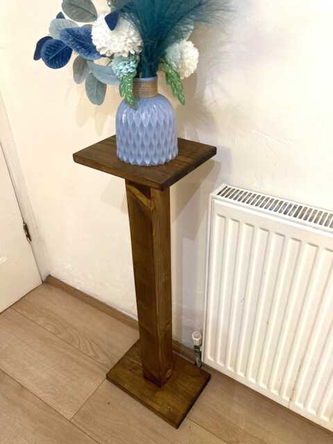 Tall Wooden Freestand Pedestal, Plant Stand Display Shelf, Livingroom Lamp Stand, Office & Home Decor, Handmade in UK - image 1
