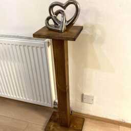 Tall Wooden Freestand Pedestal, Plant Stand Display Shelf, Livingroom Lamp Stand, Office & Home Decor, Handmade in UK - thumbnail 2