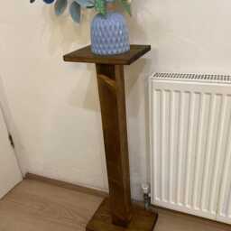 Tall Wooden Freestand Pedestal, Plant Stand Display Shelf, Livingroom Lamp Stand, Office & Home Decor, Handmade in UK - thumbnail 3
