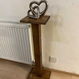 Tall Wooden Freestand Pedestal, Plant Stand Display Shelf, Livingroom Lamp Stand, Office & Home Decor, Handmade in UK - thumbnail 2