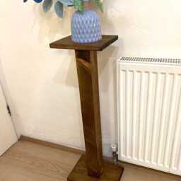 Tall Wooden Freestand Pedestal, Plant Stand Display Shelf, Livingroom Lamp Stand, Office & Home Decor, Handmade in UK - thumbnail 3
