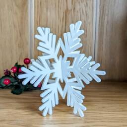standing Snowflakes, Christmas Ornament Set, Table Decorations, White Xmas Ornament, Home D??cor, Farmhouse Christmas, Secret Santa Gift Idea - thumbnail 2
