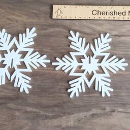 standing Snowflakes, Christmas Ornament Set, Table Decorations, White Xmas Ornament, Home D??cor, Farmhouse Christmas, Secret Santa Gift Idea - thumbnail 3