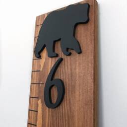Growth Chart Ruler 3D - Playroom Decor Wall Personalized Wood Nursery Signs Kids Art Toddler Bedroom - thumbnail 3