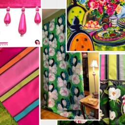 Flamingo Park Curtain Panel Lime Green Floral Cotton Duck, Designers Guild - thumbnail 2