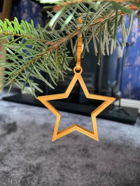 Set Of 3 Star Ornaments For Christmas Tree Xmas Hangers Baubles Decorations - image 1