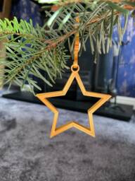 Set Of 3 Star Ornaments For Christmas Tree Xmas Hangers Baubles Decorations - thumbnail 1