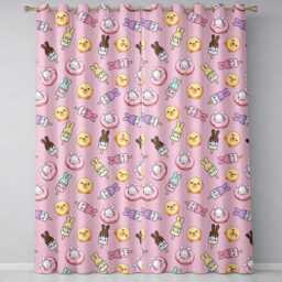 Easter Bunny Ice Cream Donut Chick Kawaii Pastel Pink Background Seamless Pattern Readymade Eyelet Ring Top Thermal 100% Blackout Curtains - thumbnail 2