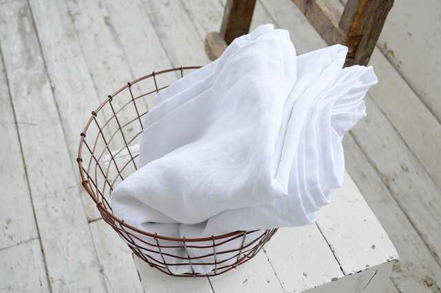 White Linen Flat Sheet, Stonewashed Bedding, Seamless Upper Sheet - image 1