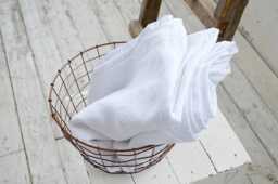White Linen Flat Sheet, Stonewashed Bedding, Seamless Upper Sheet - thumbnail 1