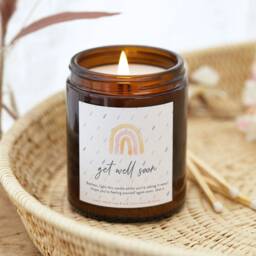 Get Well Soon Candle Personalised Rainbow Gift