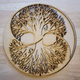 Yin Yang Tree Of Life Plaque Large 3D Celtic Wall Decor - thumbnail 1