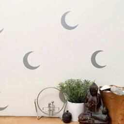 Crescent Moon Wall Decals Set Of 40 - Celestial Nursery Stickers Boho Vinyl Decal Removable Witchy Room Decor - thumbnail 3